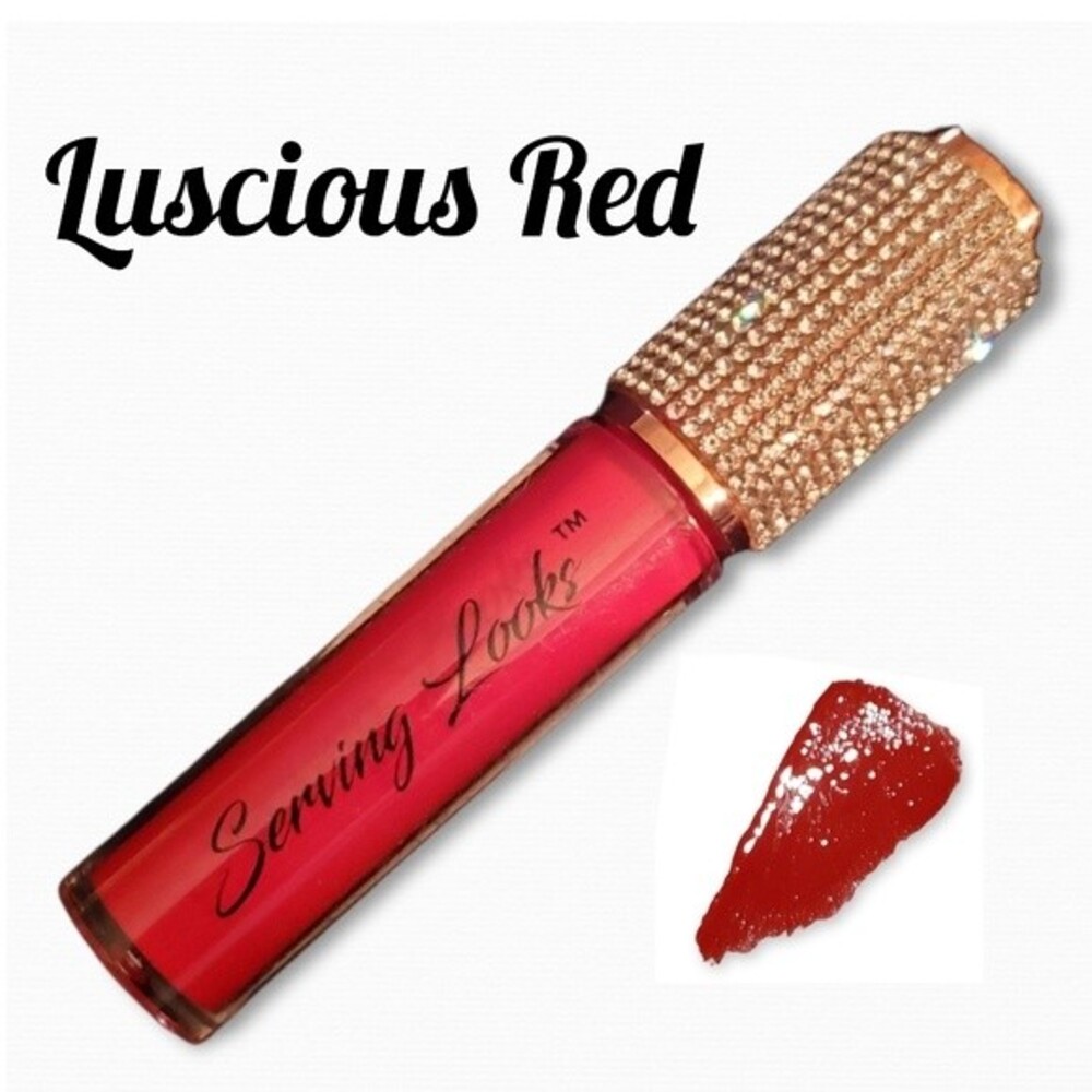 SERVING LOOKS BOSS GLOSS IN LUSCIOUS RED Bling Sexy lips hot siren glam kiss‎